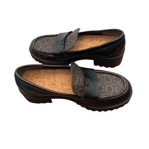 Calvin Klein Men's‎ Black and Brown Patterned Loafers size 8M